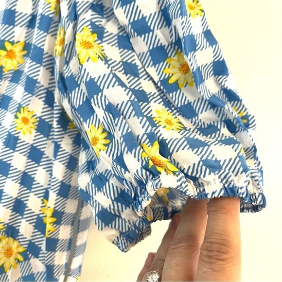 Staud Milla Print Mini Dress in Gingham Daisy Plaid Dress, Size 10 NWT - Picture 8 of 12
